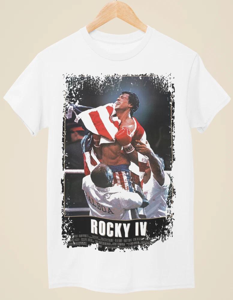 Rocky Iv Movie Poster Inspired Unisex White TShirt S