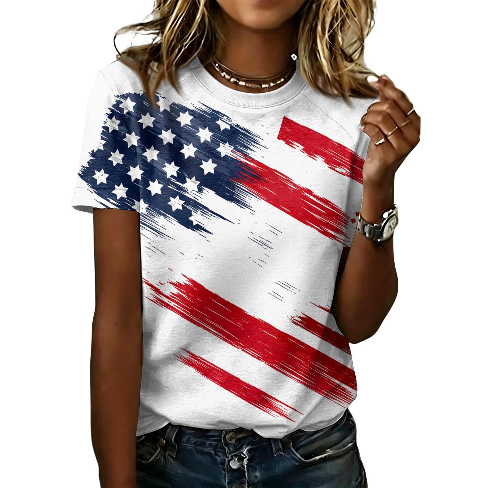 Women s Stylish Casual Star-printed Blouse M белый