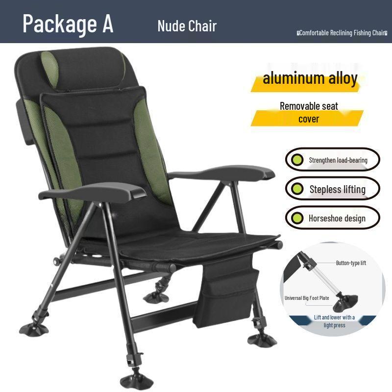 European Style Aluminum Alloy Reclining Fishing Chair - Thick, Lightweight, Foldable, All-Terrain Design