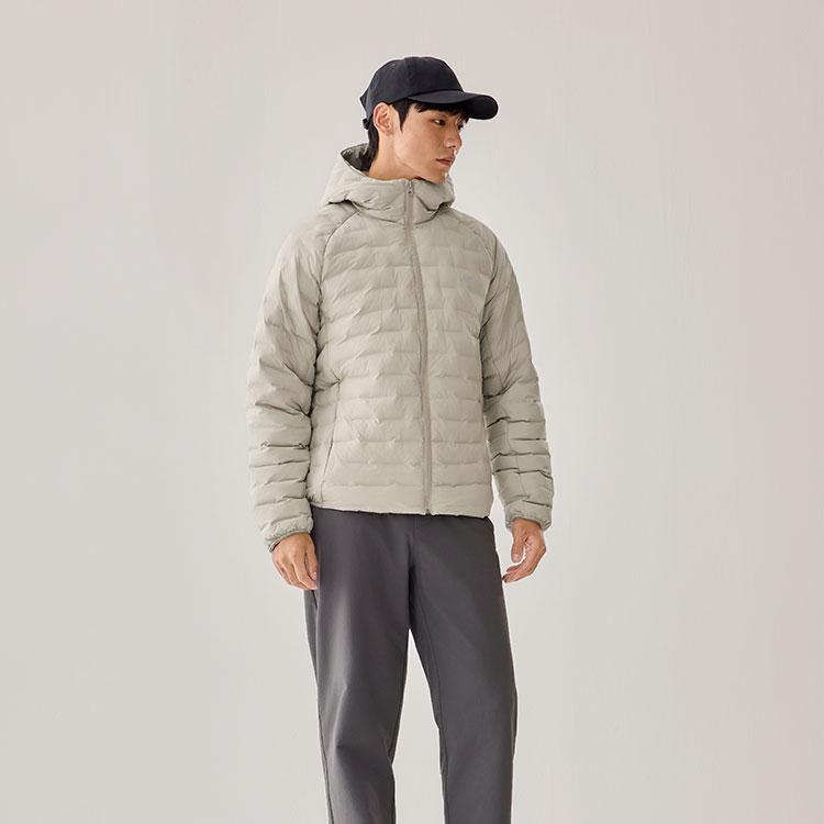 Skechers Windproof Water-Repellent Warm Woven Durable Sports Outdoor Casual Commuter Hooded Jacket Men jackets Light-Gray Brown P425M178-021B