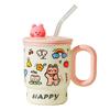 Cute Mug Boy and Girl Birthday Gift High Value Water Cup Creative Straw Cup Couple Cup Student Desktop Water Cup