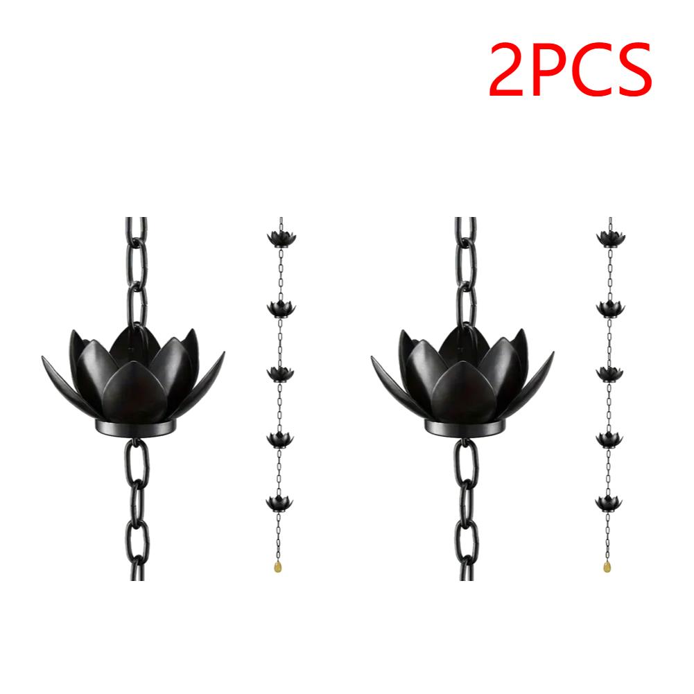 1-5PCS Lotus Rain Catcher Chain Decorative Adjustable Rain Chain Gutter Roof Rainwater Catcher Drainage Downspout Tool For Outdo