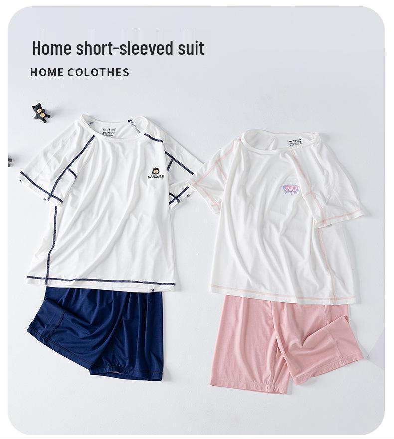 Children's Soft Summer Short-Sleeve Top & Shorts Pajama Set for Boys & Girls