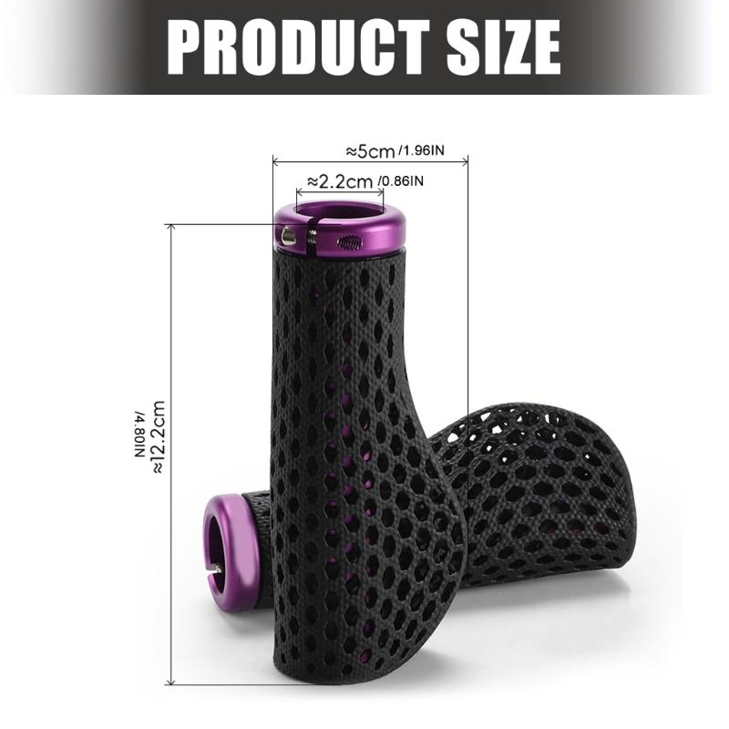 1Pair Breathable Hollow Bicycles Handlebar Grips Shock Absorption Handle Bar Cover Waterproof Mountain Bike Grips