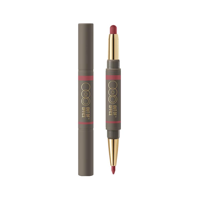 OUT-OF-OFFICE Velvet Matte Dual-Ended Lip Pencil & Lipstick