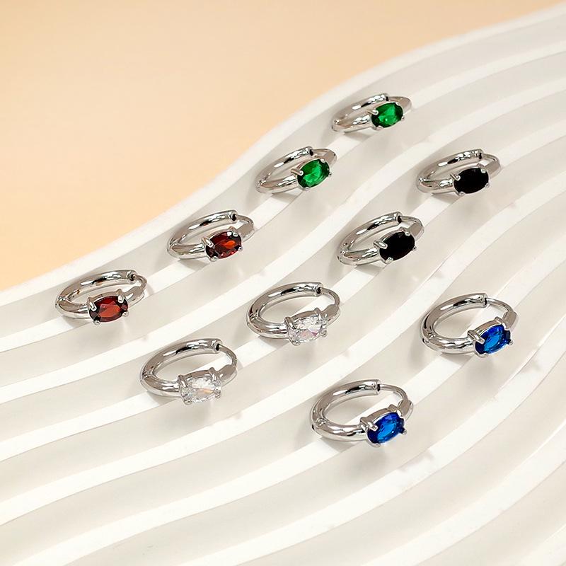 2025 Stylish Titanium Steel Earrings for Women: Lightweight, Luxurious Ear Cuffs with Colorful Zirconia and Unique Design
