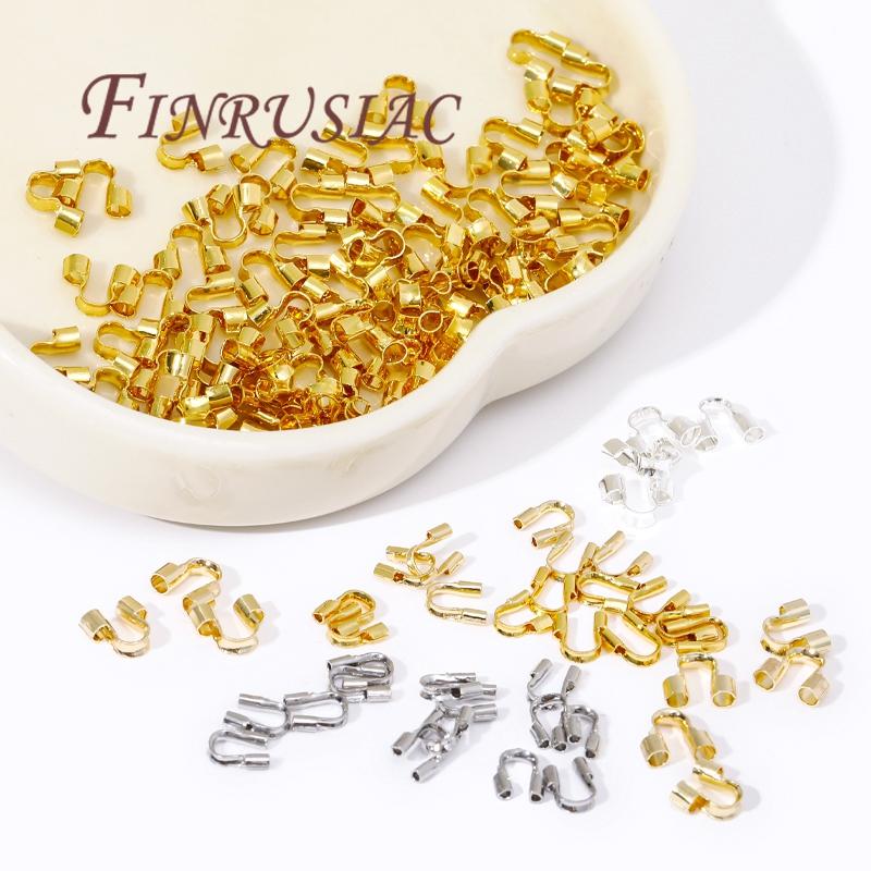 14K Gold Platinierte Drahtschutzhüllen Drahtschutz Wächter Schutzschleifen U-Form Zubehör,Verschlüsse Verbinder Für Schmuckherstellung