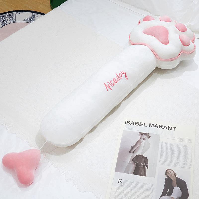 Cartoon Soft Cat Paw Long Throw Pillow Plush Toy Home Sofa Pillow Cushion Girl Rag Doll Birthday Gift