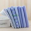 7-Color Patchwork Fabric Set: Plain, Floral, Gingham, Polka Dot, Handmade DIY Cotton
