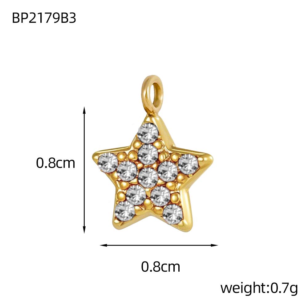 CARLIDANA DIY Handmade Moon Stars Colorful Zircon Accessories Charm Stainless Steel Gold Plated Pendant Fashion Jewelry Necklace