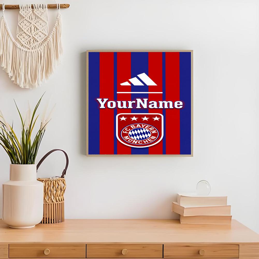 Bayern Munich Customize Your Name Diamond Painting Round Diamond Diy Frameless Holiday Artwork Suitable For Home Office Wall Decoration