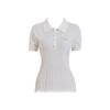 J.JANE Summer Scallop Polo Knit (White)