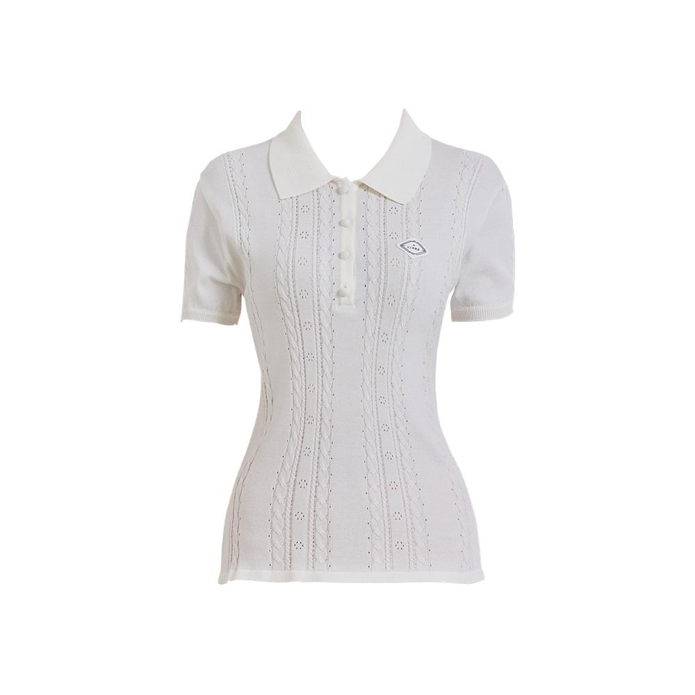 J.JANE Summer Scallop Polo Knit (White)