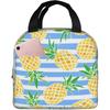 Tropical Pineapple Lunch Bag Blue Insulated Lunch Box Reusable Lunchbox Waterproof Portable Lunch Tote for Men Women Girls