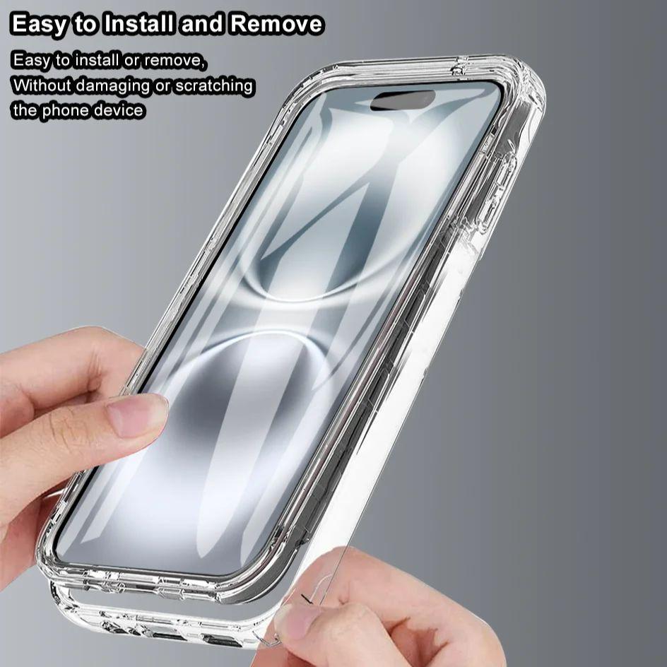 360° Kompletní ochrana těla Průhledné pouzdro Pro iPhone 17 Air 16 16E 15 14 13 12 Mini 11 Pro Max Plus Oboustranný nárazníkový kryt