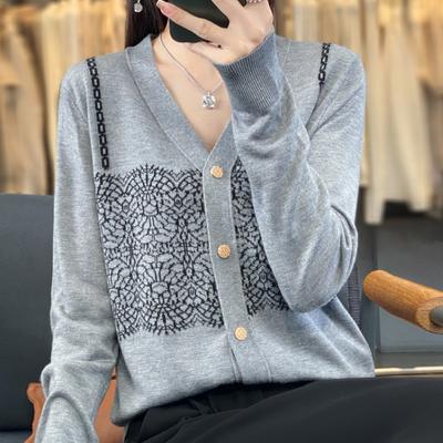 Gestrickte Wolljacke für Damen im Herbst- und Winterstil Stilvoll Bequeme Passform Koreanische Version der Jacke Hautfreundlich und Warm Langarm
