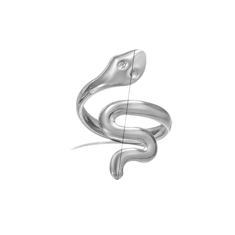 Stilvoller Schlangenring aus Edelstahl: Vielseitiges High-End Open Design für Zeigefinger