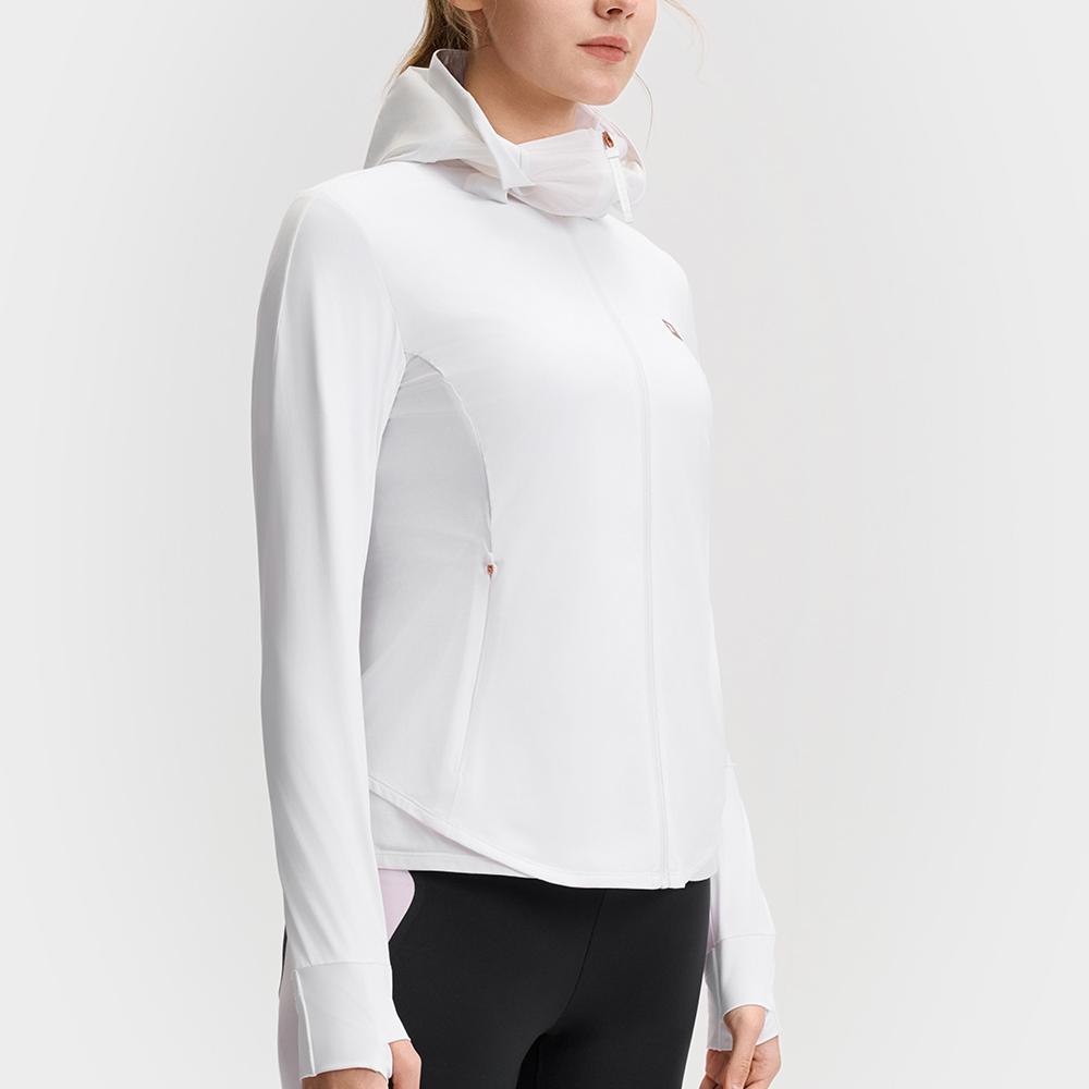 FILA Fitness Series Vitality Girl Fashionable Versatile Skin-Friendly UV Protection Sun Protection Clothing Women Clothing Jade-White A11W521505F-WT