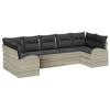 7 Piece Grey Garden Sofa Set with Cushions