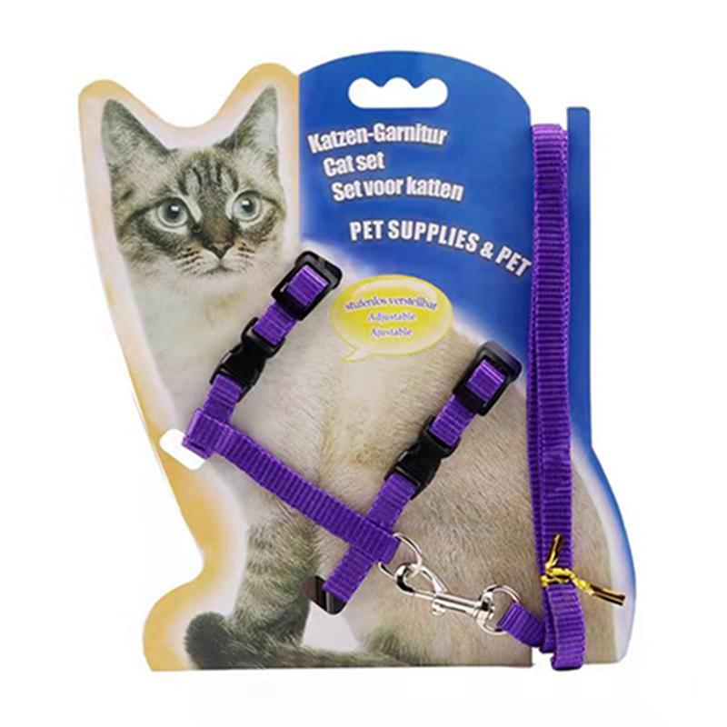 Adjustable Nylon Pet Traction Cat and Dog Collar, Cat Rope, Pet Chest Strap