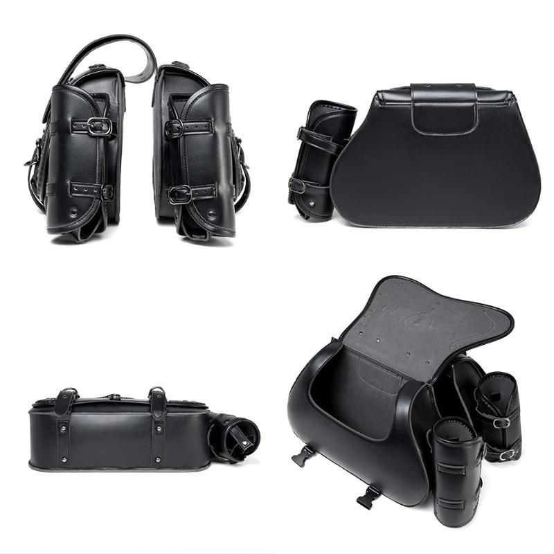 One Pair Motorcycle Saddle Bag Cruisers Saddlebags Punk Style Moto Bike Bag Not Easily Deformed Outdoor Riding Luggage Equipme