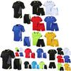 Sports Running Men Suit Quickdrying Short Sleeve Shirts Summer Gym Shorts