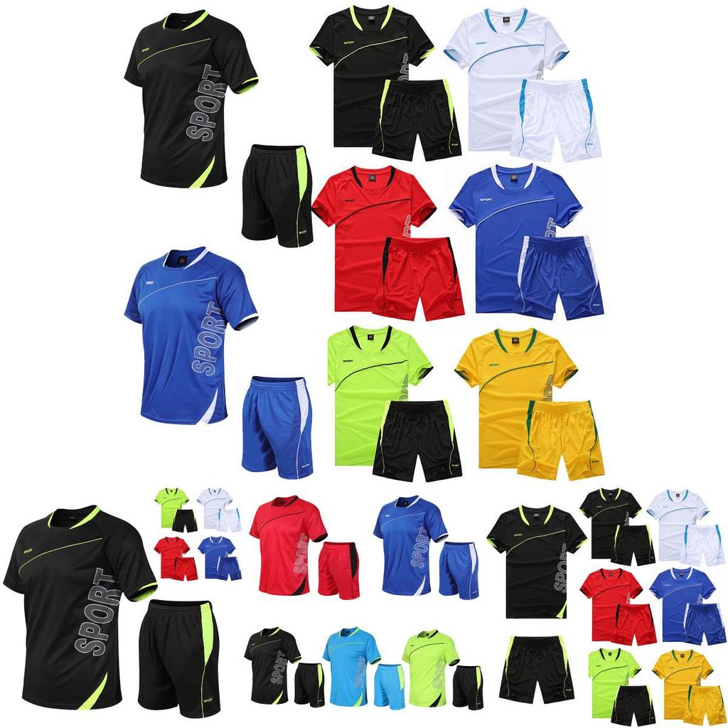 Sports Running Men Suit Quickdrying Short Sleeve Shirts Summer Gym Shorts