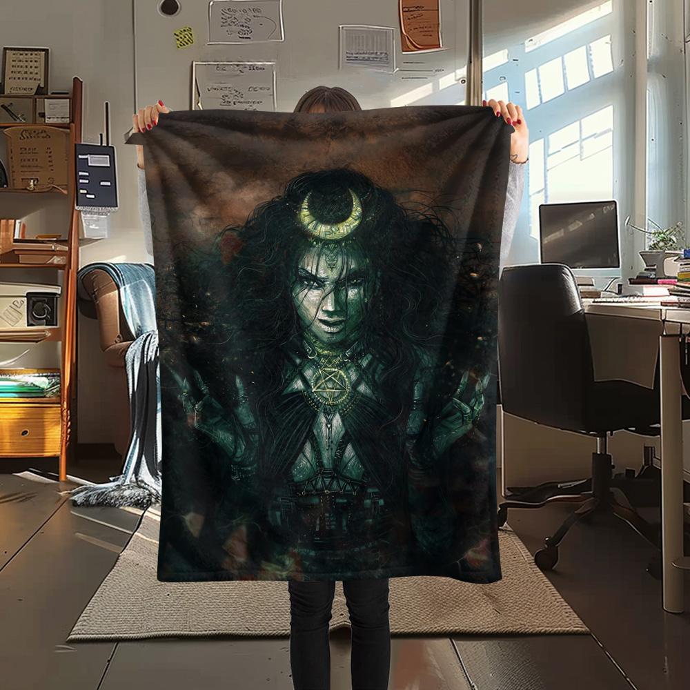 1Pc Alien Earth Print Flannel Blanket, High Quality Comfortable for All Seasons, Home Decor, Warmth and Comfort, Perfect for Christmas Gifts