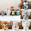 Cute Elephant Cartoon Fox Scarf Penguin Plush Doll Pillow For Room Decoration
