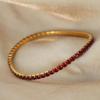 Multicolor Zircon Gold-Plated Titanium Steel Elastic Bracelet