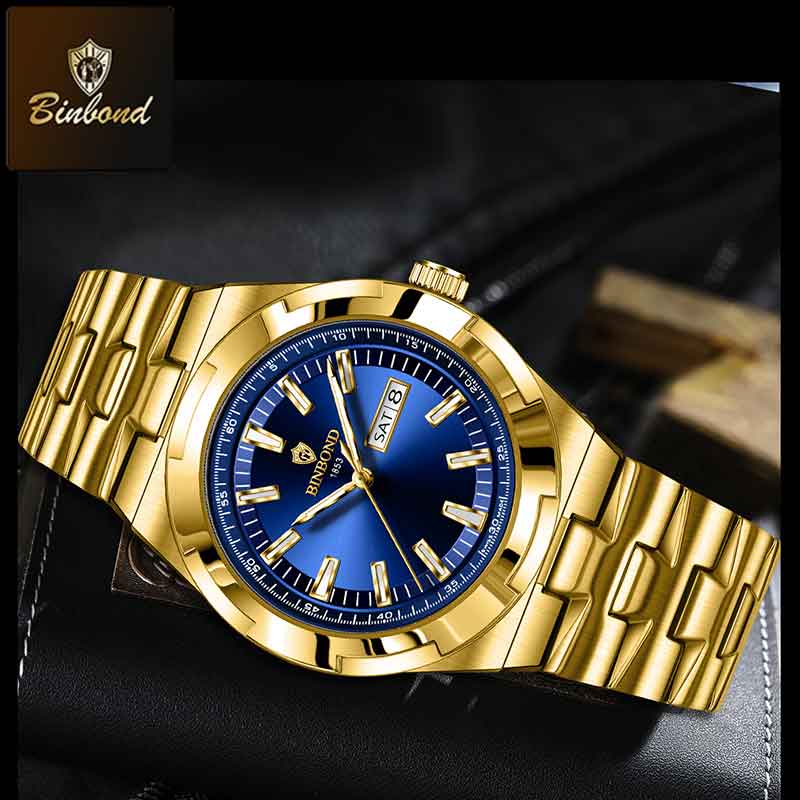 Neue Luxus-Quarz-Herrenarmbanduhr Sport Herrenuhren Wasserdicht Leuchtend Datum Woche Edelstahl Herrenuhr Männlich