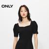 ONLY 2025 Spring Retro Square Neck Puff Sleeve Midi Dress