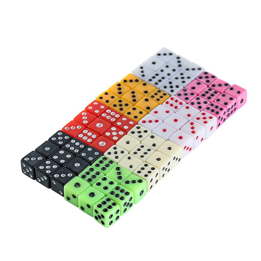 100pcs 8mm Mini Dice Square Angle Points Assorted Colors Durable Party Game Accessories for Tabletop Point Games Casino JXB