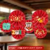 Beautiful Paper Multicolor Fan Flower Hanging Decor For New Year And Spring Festival Celebrations