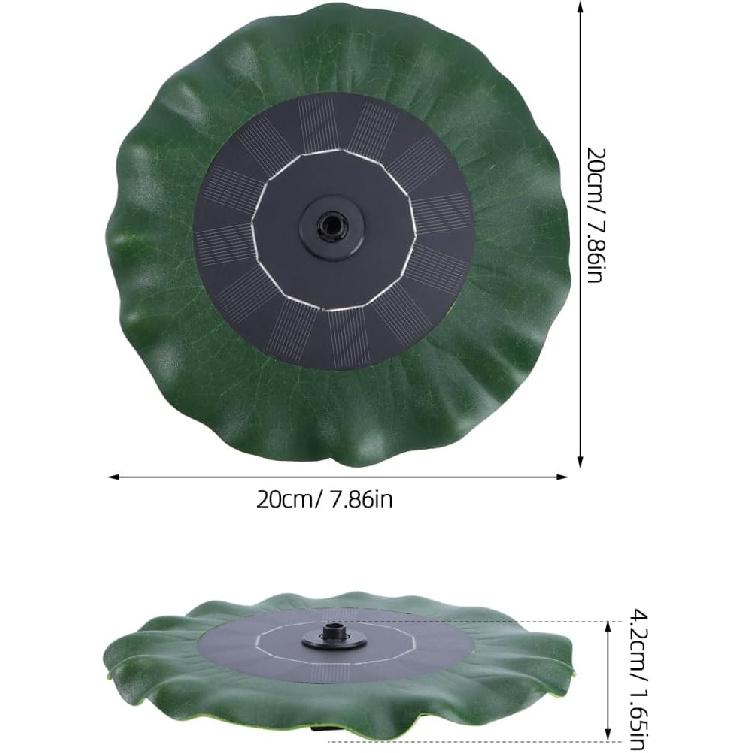 DOITOOL Solar Bird Bath Fountains, Lotus Leaf Shape Solar Fountain, Outdoor Dc Brushless Pump for Fish Pond Garden Bird Bath Decor, 7.87 X 7.87 X