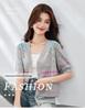 CARBAMMI Women's V-Neck Short Sleeve Knit Cardigan