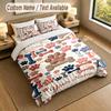 Set Biancheria da Letto Personalizzato a Tema Cane 3 Pezzi Testo e Nome Personalizzati 1 Lenzuolo 2 Federe Biancheria da Letto per la Casa 1pz