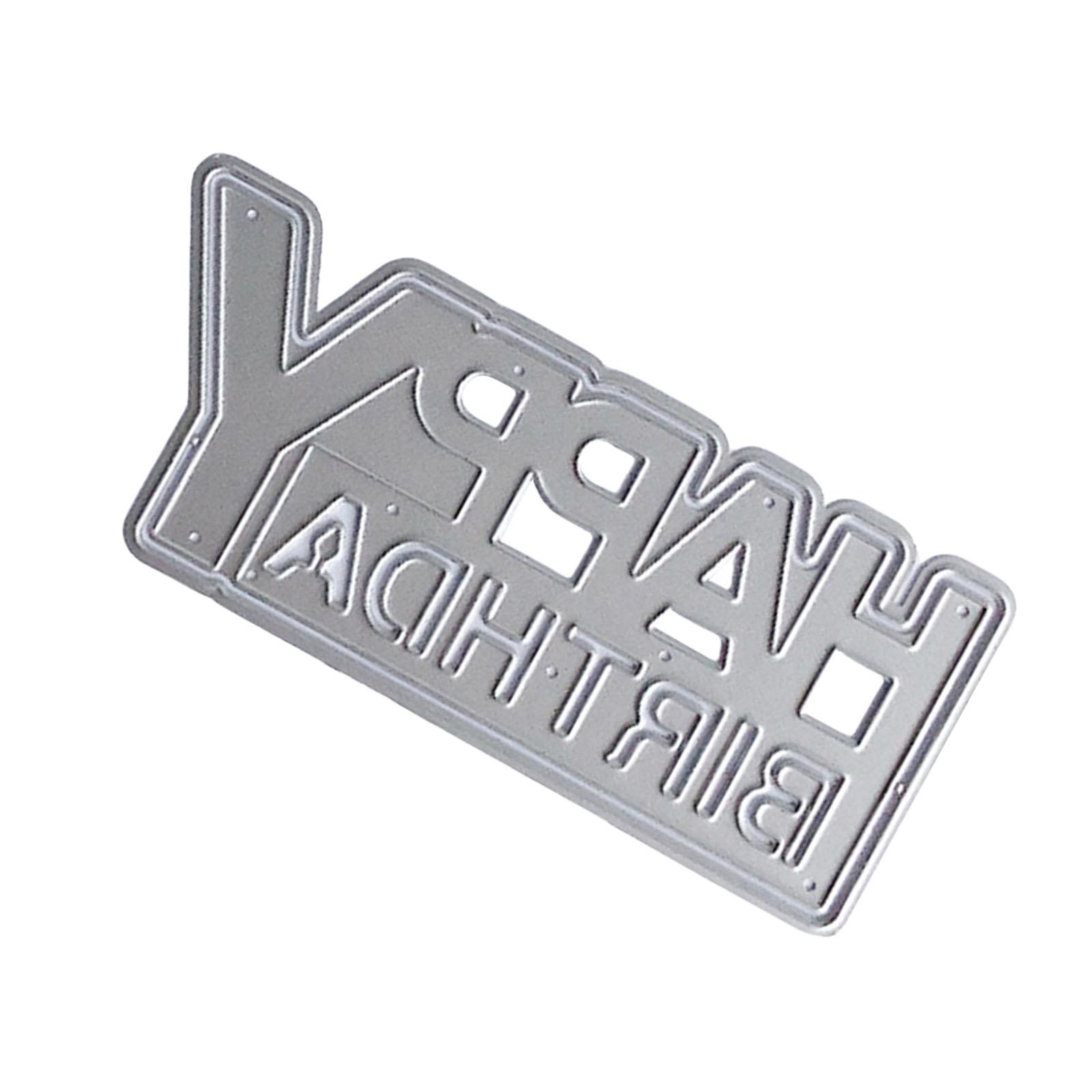 

Вырубные штампы «С днем рождения» Металлические вырубные штампы Шаблоны для тиснения Формы Вырубные штампы Трафареты для скрапбукинга Украшения для альбомов