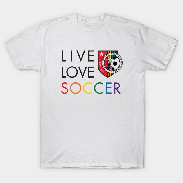 Men Black Print T-shirt Live Love Soccer No-Cut Transfer Paper Print Cotton Tshirt 4XL белый