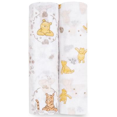 Aden Anais Essentials Disney Gauze Baby Swaddle Genuine Product Swaddle Set of 2 Winnie Friends Muslin Baby Gift 112 X 112cm Swaddle Baby Newborn