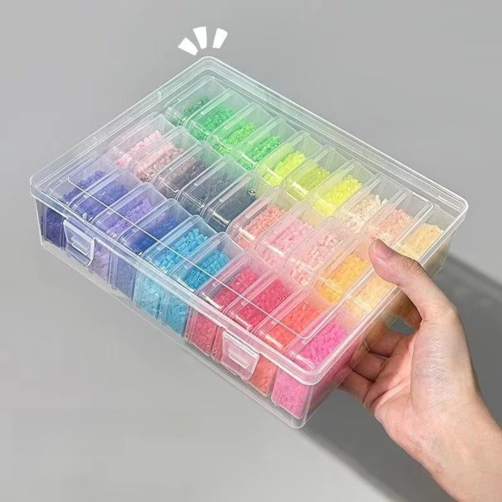 Clear Perler Beads Storage Boxes DIY Large Capacity Transparent Storage Box Durable Transparent Lid Jewelry Organizer Box