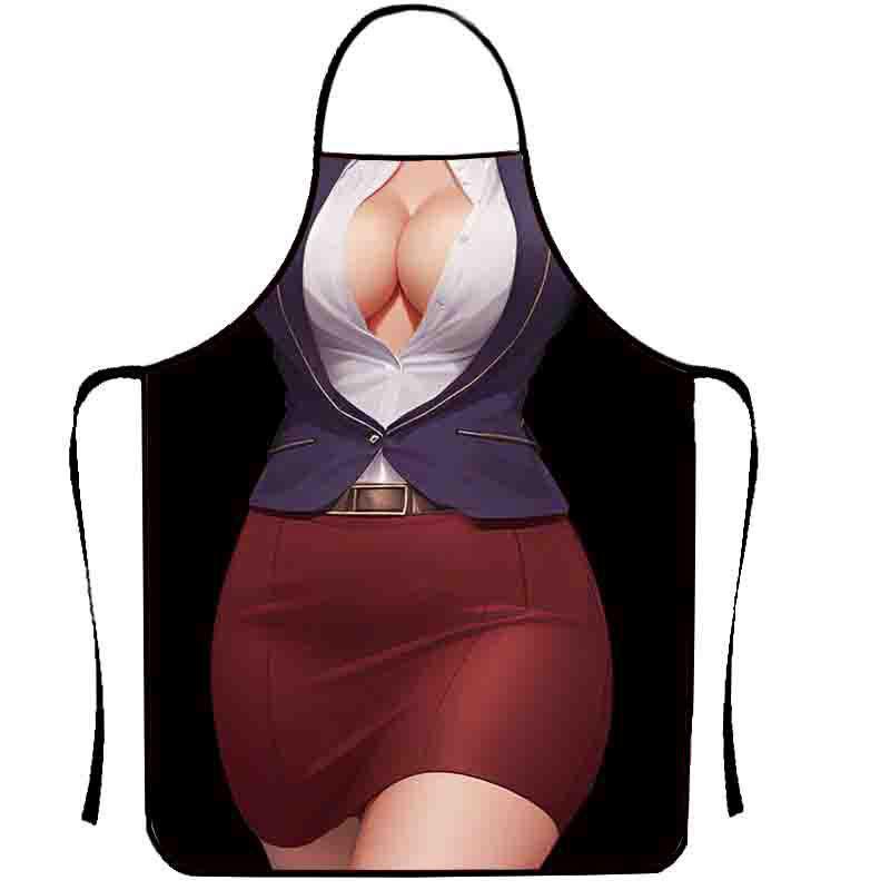 

1 шт. Сексуальный женский фартук для женщин, для готовки, мужской, для барбекю, чистки, пятнозащитный, смешной, кухонный 60*80CM