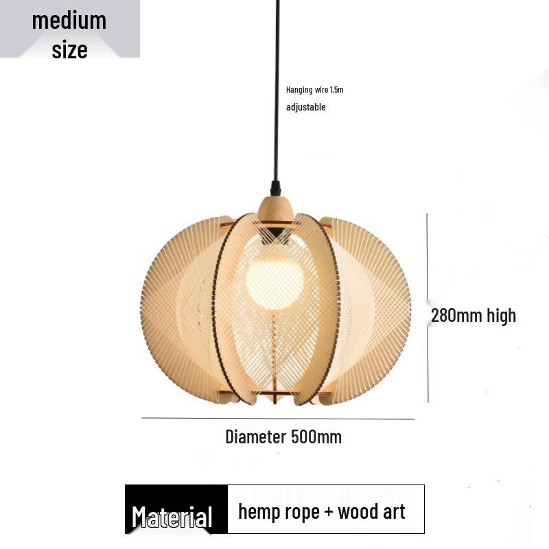 Zen Japanese Wood Pendant Light for Tea Rooms, Restaurants, Bedrooms, and Living Rooms