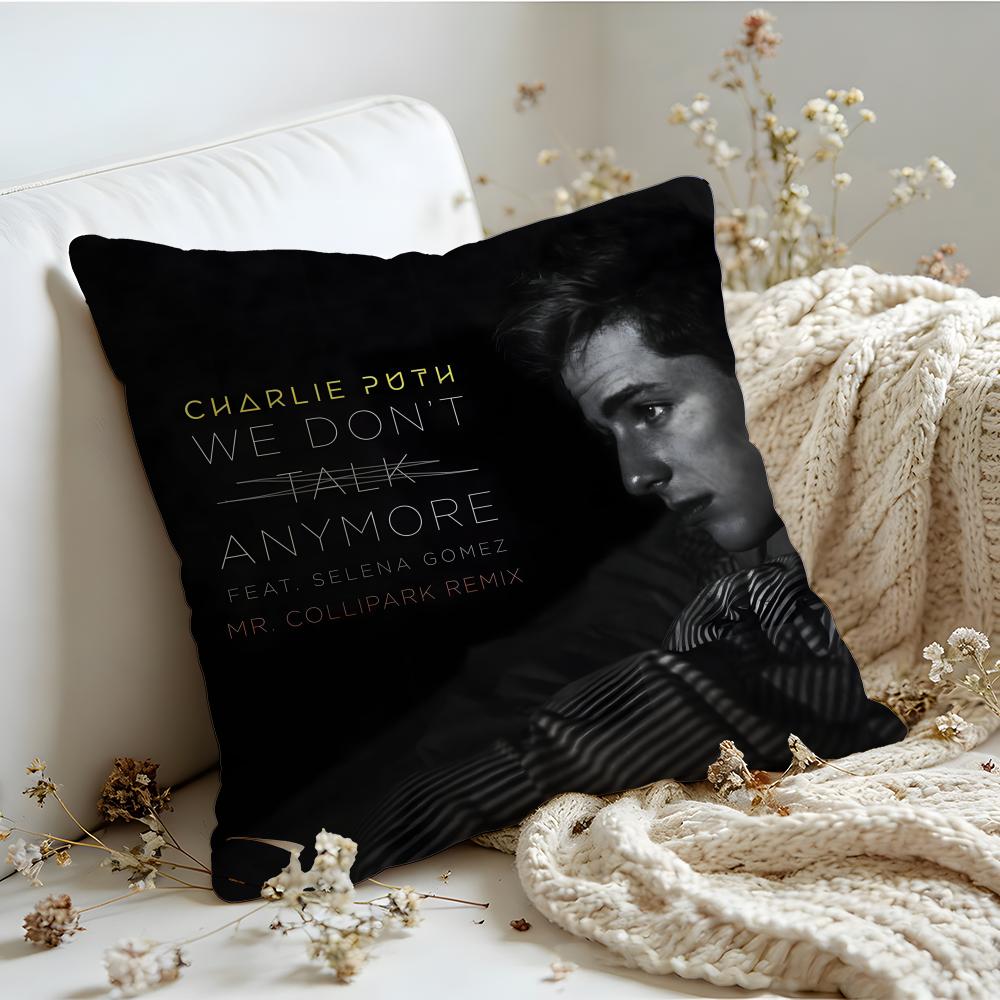Cushion Cover Linen SkinFriendly Soft Decorative Case for Sofa Home Decor Charlie Puth Pillow Cover