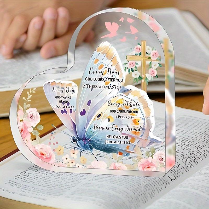Inspirational Acrylic Prayer Plaque - Bible Verses - Christian Desk Decor for Men and Women, Religious Motivational Catholic Gift, Spiritual Scriptur