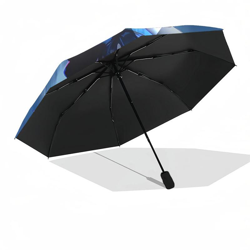 Dark Girl Themed Automatic Opening and Closing Umbrella, Compact Travel Umbrella, Lightweight and Portable, Suitable for Beach Commuting Bus
