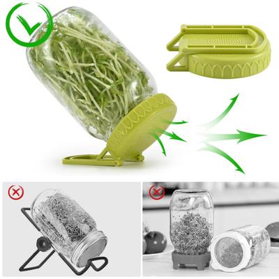 Yousheng Sprout Lids with Stand Wide Mouth Jar Sprouting Lids Bean Sprouts Grow Kit Jar Lid Brackets for Sprouting