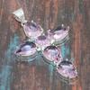 Cross Pink Kunzite Gemstone Handmade 925 Sterling Silver Pendant Jewelry For Christmas Day Gift