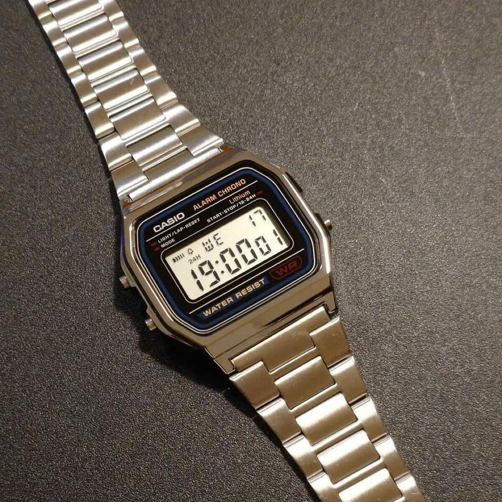 CASIO It Digital Stainless Retro Style Watch, Steel