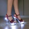 Women's Platform Luminous Sandals Nightclubs Transparent Thick Heel 14CM Sexy Sandals LFD-10365-112